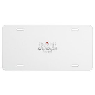Meowy Catmas Cat Christmas Cute Kitten Cats Santa License Plate