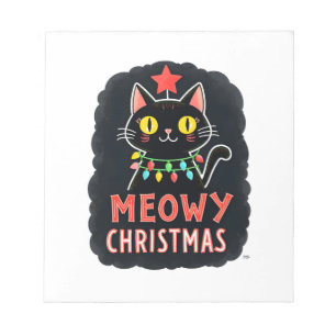 Meowy Catmas Cat Christmas Cute Kitten Cats Santa Notepad