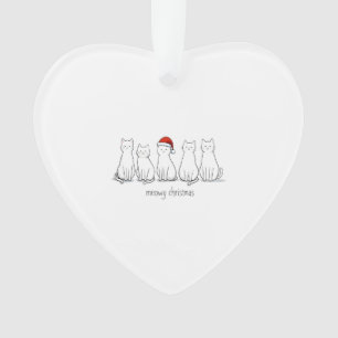 Meowy Catmas Cat Christmas Cute Kitten Cats Santa  Ornament