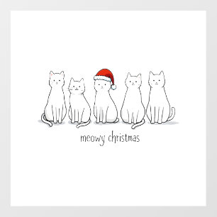 Meowy Catmas Cat Christmas Cute Kitten Cats Santa Wall Decal
