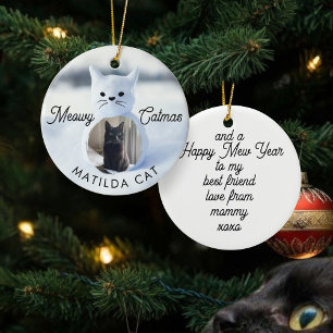 Meowy Catmas Cat Christmas Holiday Ornament