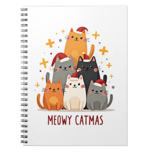 Meowy Catmas Cat Christmas Tree Xmas (1) Notebook