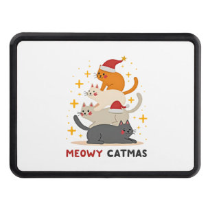 Meowy Catmas Cat Christmas Tree Xmas (2) Hitch Cover