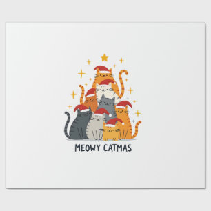 Meowy Catmas Cat Christmas Tree Xmas (4) Wrapping Paper