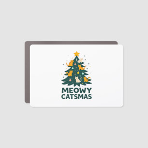 Meowy Catmas Cat Christmas Tree Xmas Funny Santa C Car Magnet