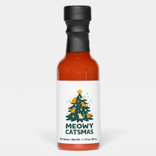 Meowy Catmas Cat Christmas Tree Xmas Funny Santa C Hot Sauces