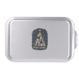 Meowy Catmas Cat Christmas Tree Xmas Girls Boys Fu Cake Pan