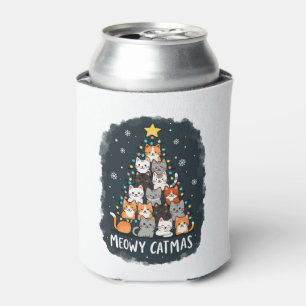 Meowy Catmas Cat Christmas Tree Xmas Girls Boys Fu Can Cooler