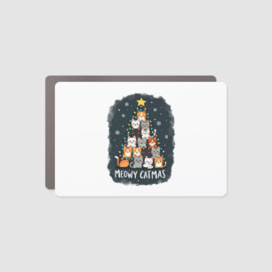 Meowy Catmas Cat Christmas Tree Xmas Girls Boys Fu Car Magnet