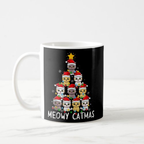 Meowy Catmas Cat Christmas Tree Xmas Girls Boys Fu Coffee Mug