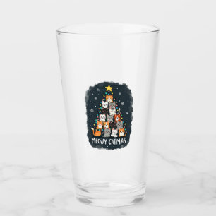 Meowy Catmas Cat Christmas Tree Xmas Girls Boys Fu Glass