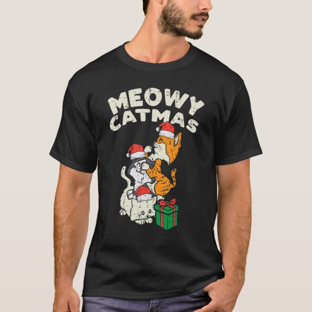 Meowy Catmas Cat Kitten Christmas Xmas Women T-Shirt (Front)