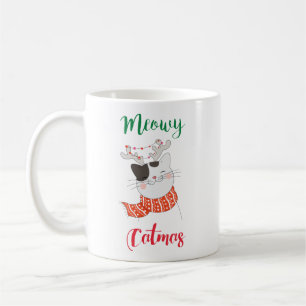 Meowy Catmas, Cat Merry Christmas Coffee Mug