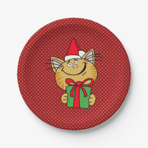 Meowy Catmas Chrustmas Cat Paper Plates