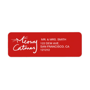 Cat Christmas Return Address Labels | Zazzle