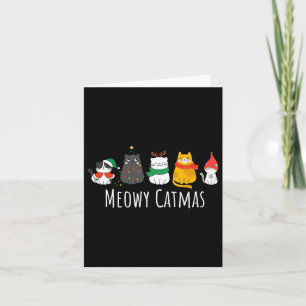 Meowy Catmas Cute Cat Santa Hat Christmas Kitten X Card
