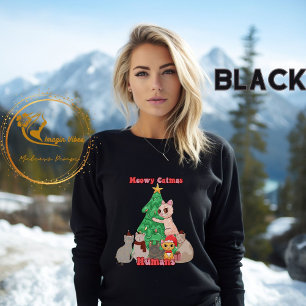 Meowy Catmas, Funny Christmas Cat Sweatshirt