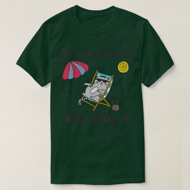 Meowy CatMas in July Funny Christmas in July Cat  T-Shirt (Design Front)