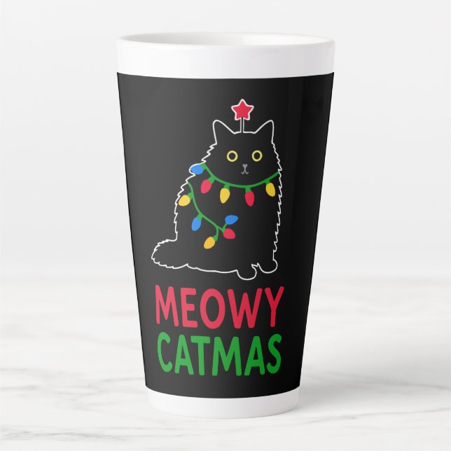 Meowy Catmas Latte Mug (Front)