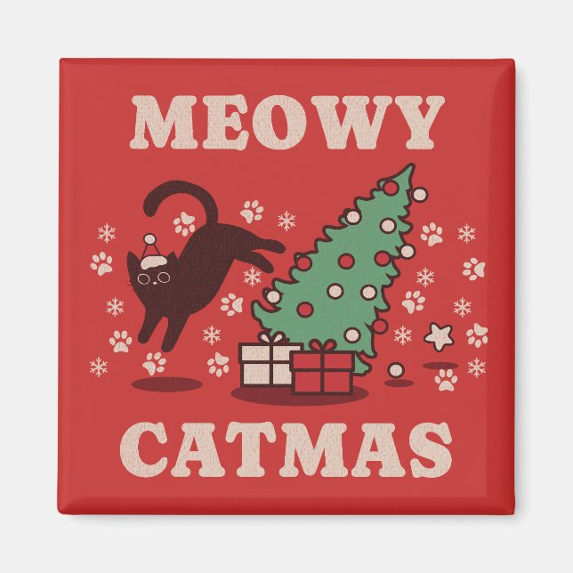 Meowy Catmas Magnet (Front)