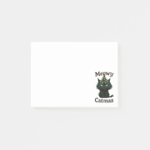 Meowy Catmas Moody cat Post-it Notes