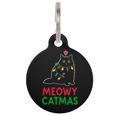 Meowy Catmas Pet ID Tag