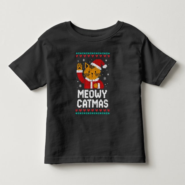 Meowy Catmas Toddler T-shirt (Front)