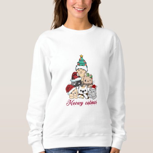 Meowy Catmas Tree Sweatshirt