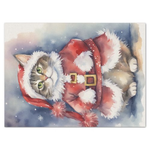 Meowy Cats Dressed for Christmas Decoupage Tissue Paper