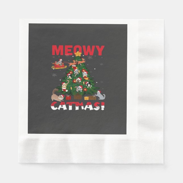 Meowy Chirstmas Napkins (Front)