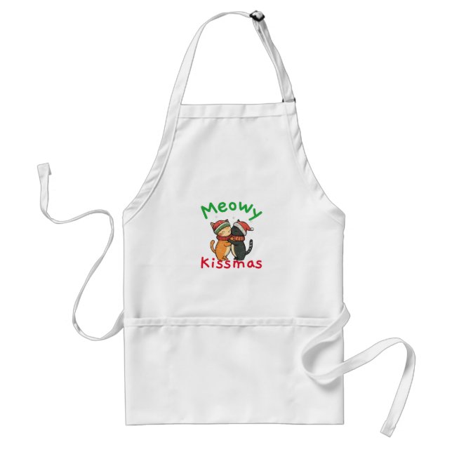 Meowy Christmas aka Merry Christmas Adult Apron (Front)