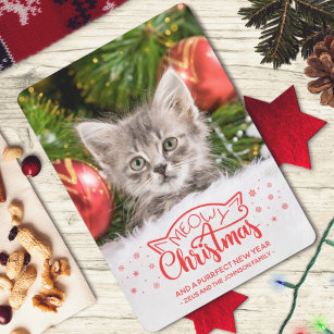 Meowy Christmas and a purrfect new year photo card
