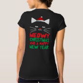 Meowy Christmas and Happy Mew Year Womens V-Neck T-Shirt (Back)