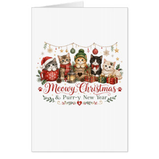 Meowy Christmas and Purr New Year Card