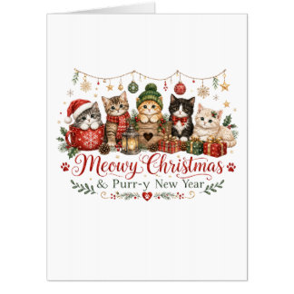 Meowy Christmas and Purr New Year Card