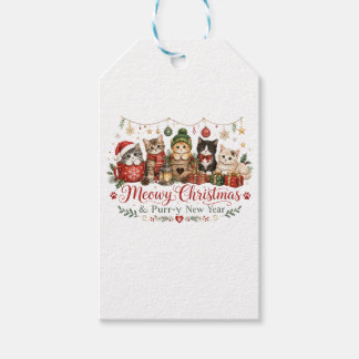 Meowy Christmas and Purr New Year Gift Tags