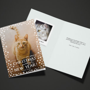 Meowy Christmas and Purrfect New Year Cat Holiday Card