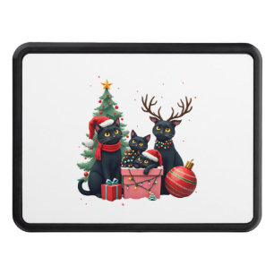 Meowy Christmas Black Cats Play Christmas Tree Lig Hitch Cover