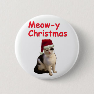 Meowy Christmas Button