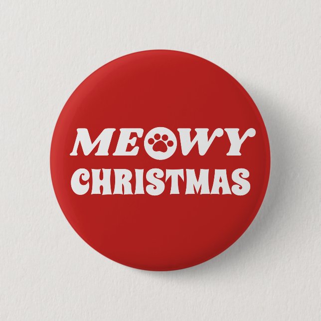 Meowy Christmas Button (Front)