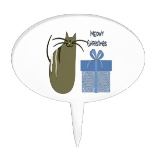 Meowy Christmas Cake Topper