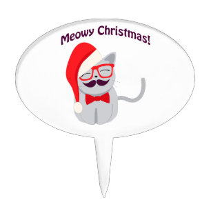 Meowy Christmas! Cake Topper