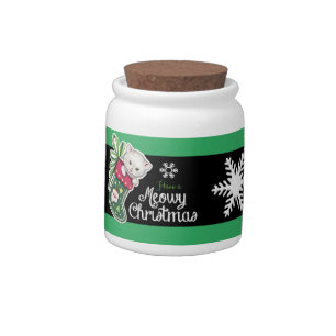 Meowy Christmas Candy Jar