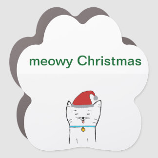 Meowy Christmas Car Magnet