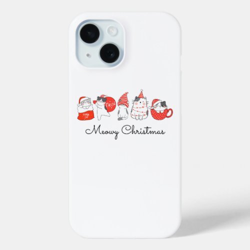 Meowy Christmas iPhone 15 Case