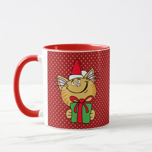 Meowy Christmas Cat 11 oz Classic Mug (Left)