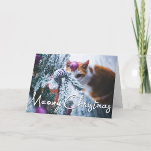 Meowy Christmas Cat   - Add YOUR CAT PHOTO Card