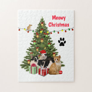 Meowy Christmas Cat / Cat Lover Jigsaw Puzzle