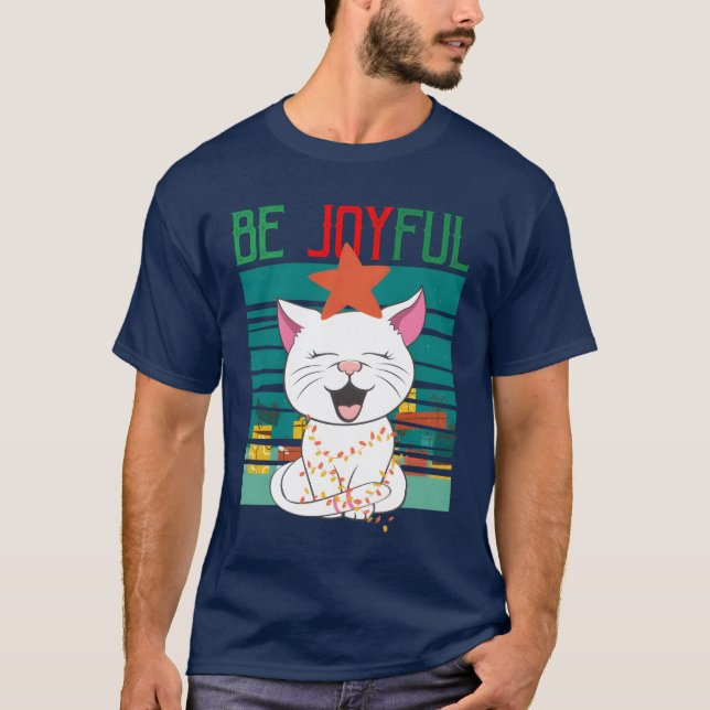 Meowy Christmas Cat Christmas Ugly Christmas famil T-Shirt (Front)