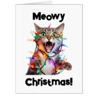 Meowy Christmas Cat Giant Novelty Greeting Card